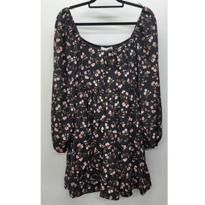 WAYF  Floral Ballon Sleeve Tiered Babydoll Dress